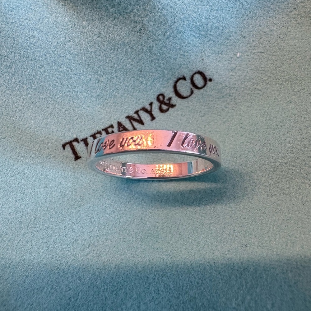 Tiffany & Co. Notes Silver 'I Love You' Ring